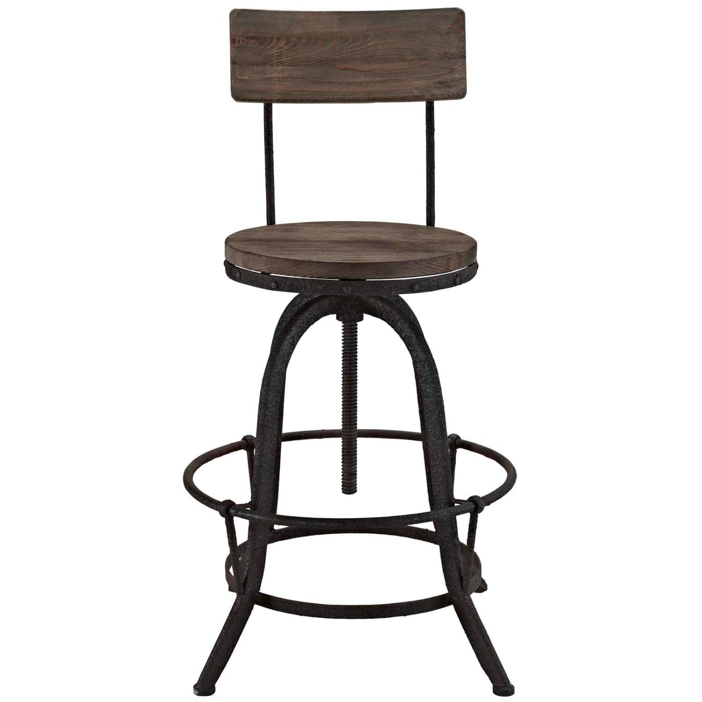barstools | CasaFoyer Procure Wood Bar Stools | Metal Frame | Pine Wood Seat & Back | Footrest | Rustic Charm with Modern Elegance | Set of 2 | casafoyer.myshopify.com