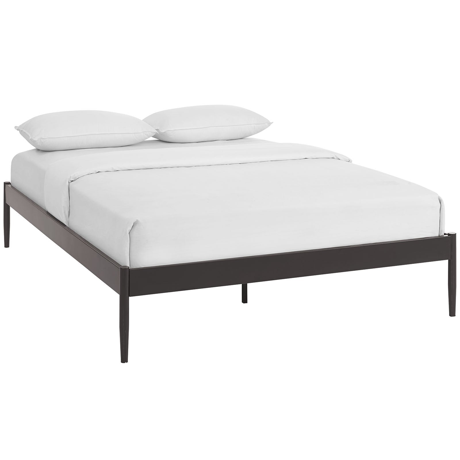 Bed | CasaFoyer  Elsie Bed Frame | Slatted Birchwood Support | Steel Frame | No Boxspring Needed | 1300 lbs Weight Capacity | Queen Size | Modern Design | casafoyer.myshopify.com