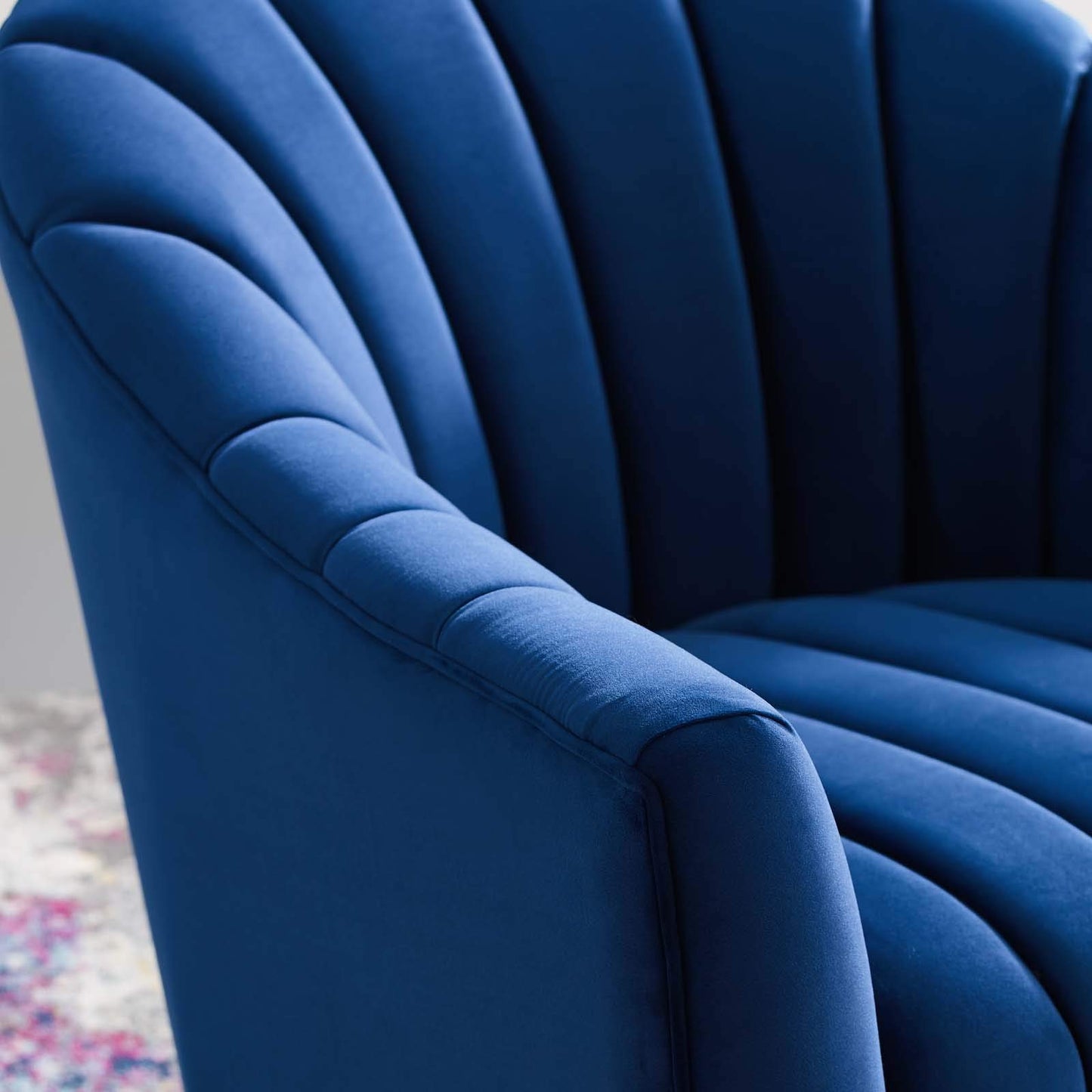 home office desk chairs | CasaFoyer Buoyant Vertical Channel Tufted Accent Lounge Swivel Chair | Ultimate Comfort & Style | Vintage Glamour | Stain-Resistant Velvet Upholstery | Gold Stainless Steel Base | casafoyer.myshopify.com