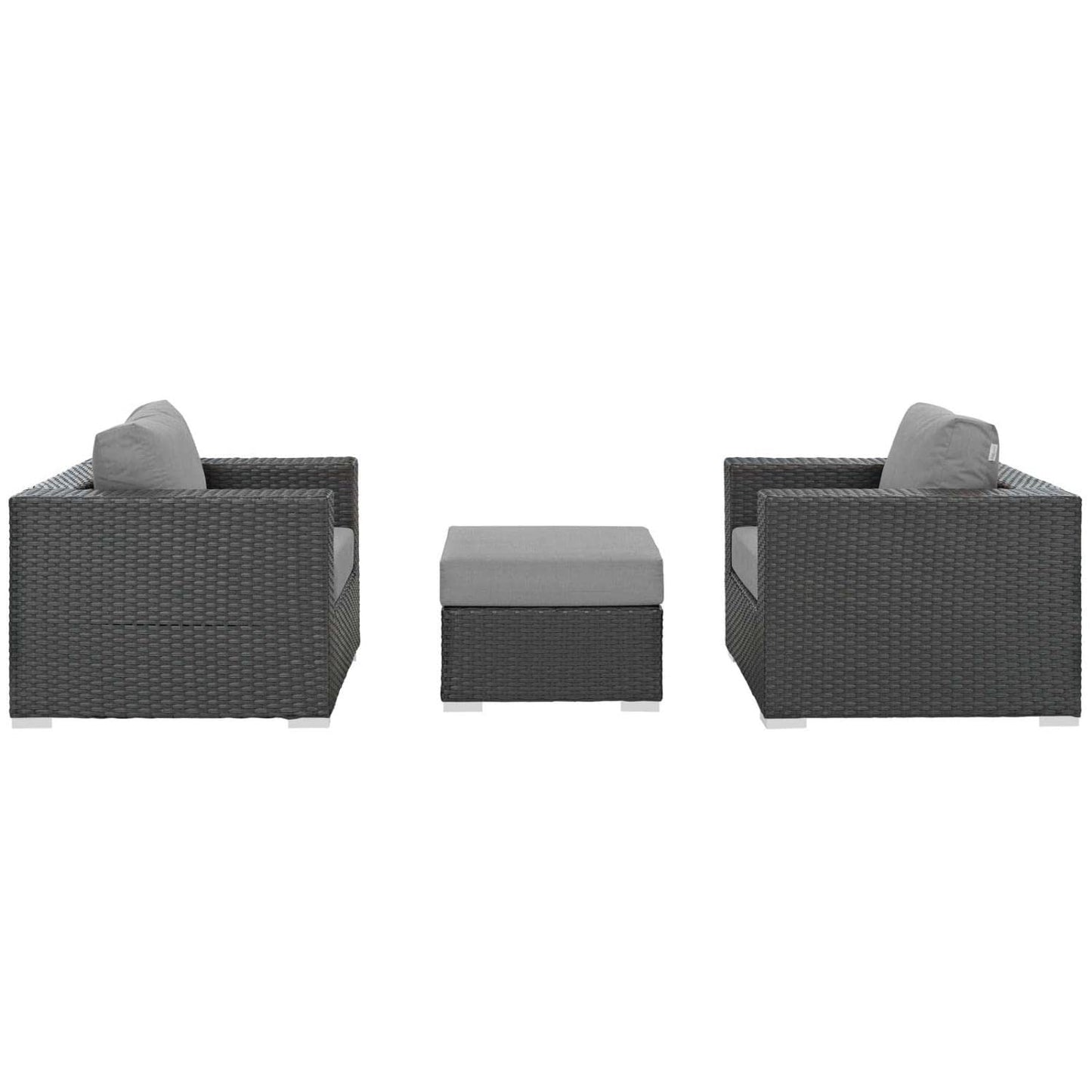 kitchen and dining room sets | CasaFoyer Sojourn Outdoor Patio Furniture Set | Ottoman & Armchairs | Sunbrella Cushions | UV Protection | Powder-Coated Aluminum Frame | casafoyer.myshopify.com