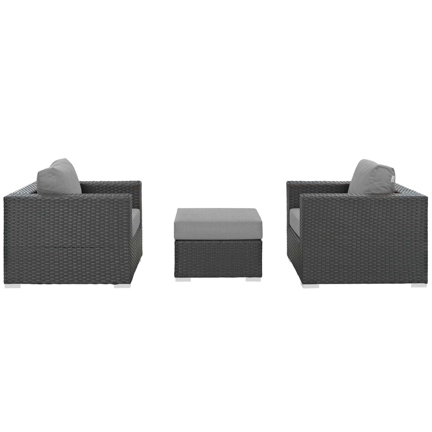 kitchen and dining room sets | CasaFoyer Sojourn Outdoor Patio Furniture Set | Ottoman & Armchairs | Sunbrella Cushions | UV Protection | Powder-Coated Aluminum Frame | casafoyer.myshopify.com