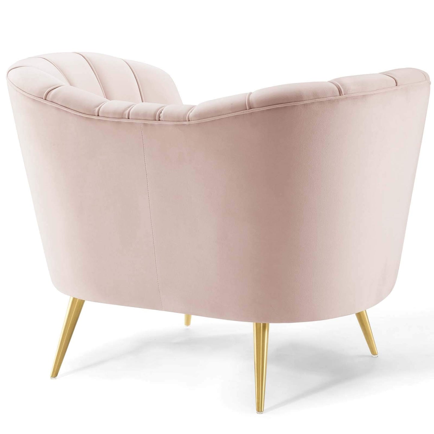 home office desk chairs | CasaFoyer Opportunity Vertical Channel Tufted Curved Performance Velvet Armchair | Glam Deco Lounge Accent Chair | Stain-Resistant | Comfortable Seating | Retro-Modern Charm | Gold Legs | 300 lbs Capacity | casafoyer.myshopify.com