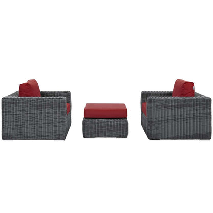 kitchen and dining room sets | CasaFoyer Ultimate Outdoor Relaxation | Summon Patio Sectional Sofa Set - Two-Tone Rattan | Sunbrella Cushions | UV Protection | Aluminum Frame | Includes Ottoman & Armchairs | casafoyer.myshopify.com