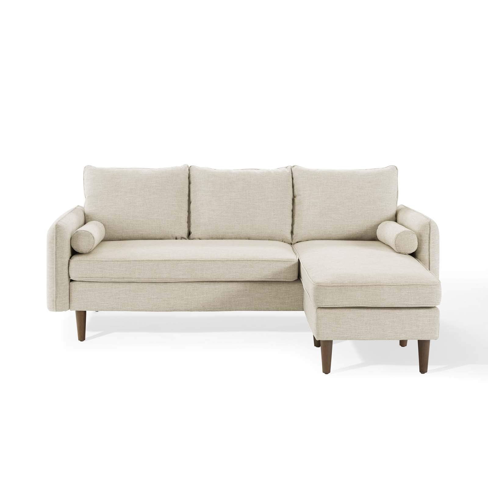 sofas | CasaFoyer Revive Upholstered Fabric Sectional Sofa | Beige | Right or Left Facing | Comfortable Profile | Bolster Pillows | Luxurious Seating | Dense Foam Padding | Pocket Coil Spring System | Built-in Ottoman | 900 lbs Weight Capacity | casafoyer.myshopify.com
