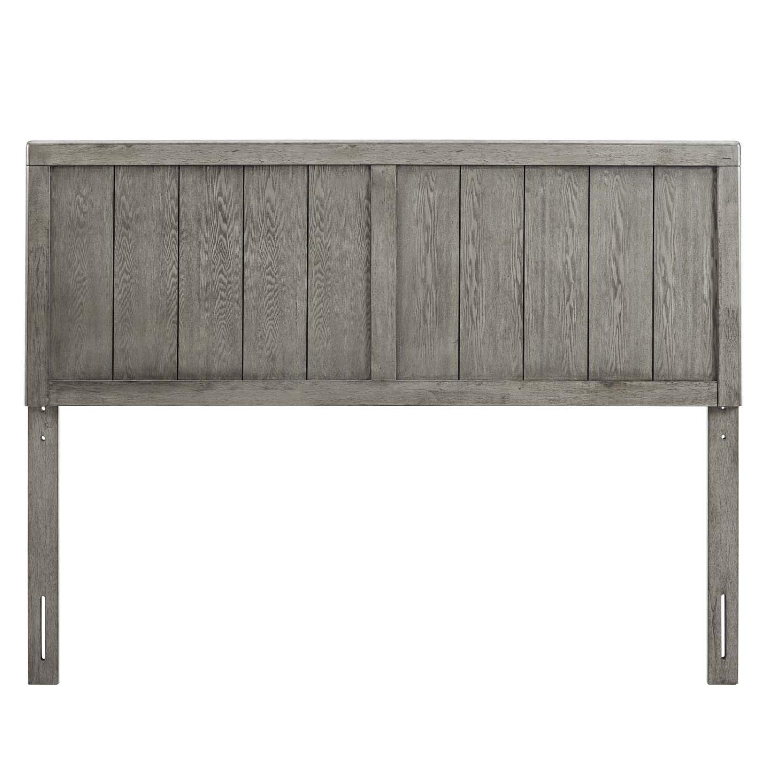 headboards | CasaFoyer Robbie Wood Queen Headboard | Vintage-Inspired Retro Charm | Natural Aesthetics | Fits Billie & Margo Collections | Durable Rubberwood & MDF Veneer | Customizable | Gray | casafoyer.myshopify.com