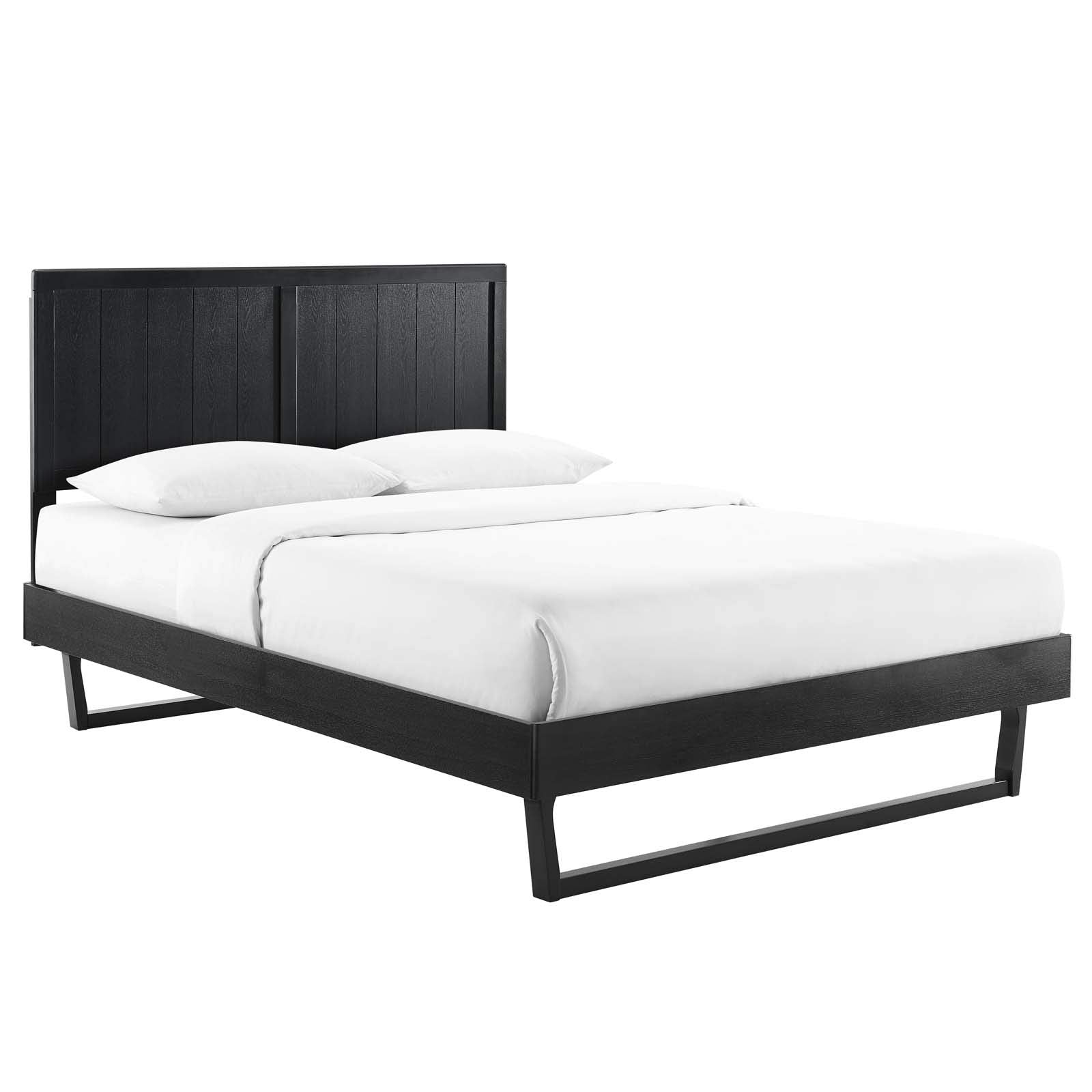 bed frames | CasaFoyer Alana Wood Full Platform Bed | Modern Elegance | Mid-Century Design | Durable Construction | No Box Spring Needed | Black | casafoyer.myshopify.com