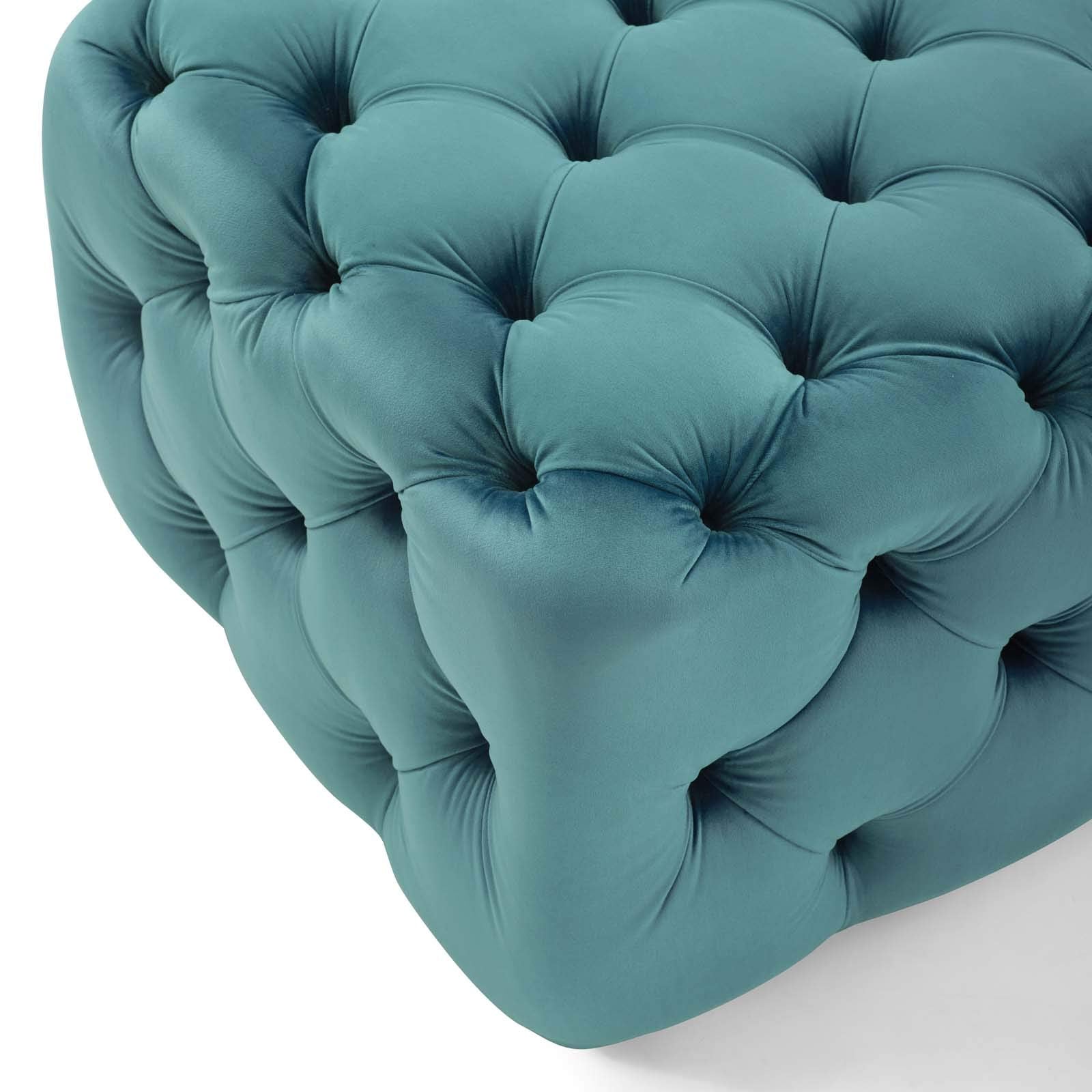 ottomans | CasaFoyer Amour Tufted Button Square Ottoman | Stain-Resistant Velvet | Luxurious Seating | Glamorous Design | Multi-Purpose Furniture | 500 lbs Capacity | casafoyer.myshopify.com