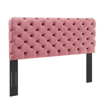 Bed | CasaFoyer Lizzy Tufted Performance Velvet Full/Queen Headboard | Elegant & Comfortable Bed Backdrop | Diamond-Patterned Deep Button Tufting | Stain-Resistant & Adjustable | casafoyer.myshopify.com