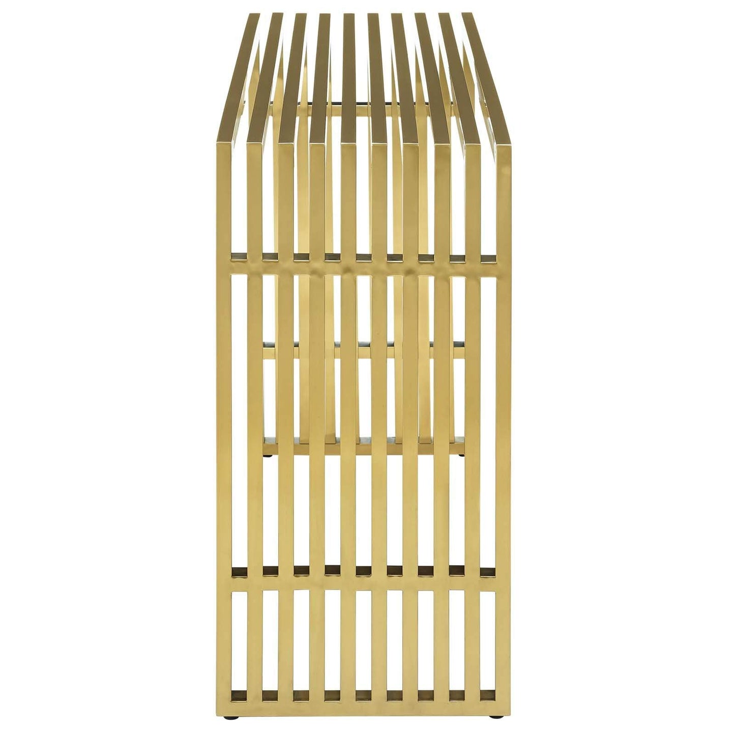 sofa tables | Ergode Gridiron Tubular Stainless Steel Console Table | Sleek Gold Design | Transcends Boundaries | Ideal for Reception Rooms & Living Areas | casafoyer.myshopify.com