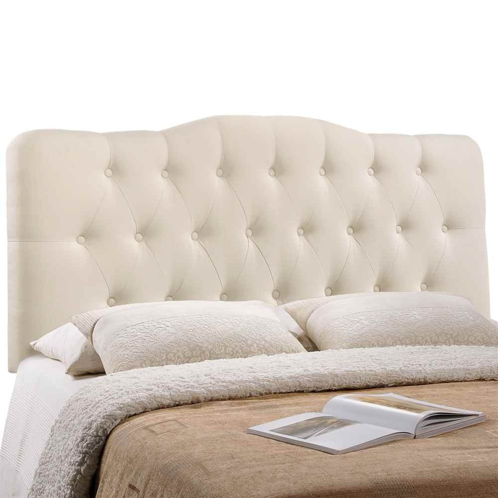 headboards | CasaFoyer  Annabel Button Tufted Linen Fabric Upholstered King Headboard | Tranquil Haven with Ivory Design | Lightweight & Sturdy | Luxurious Addition to Bedroom | casafoyer.myshopify.com