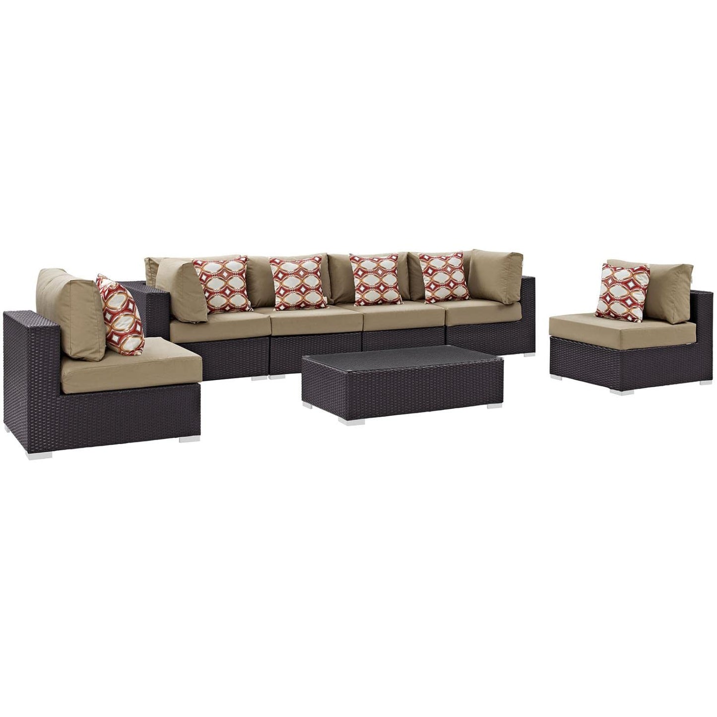 kitchen and dining room sets | CasaFoyer Convene Outdoor Sectional Set | Durable Rattan Weave | Weather-Resistant Cushions | 7 Piece Patio Sofa Set | casafoyer.myshopify.com