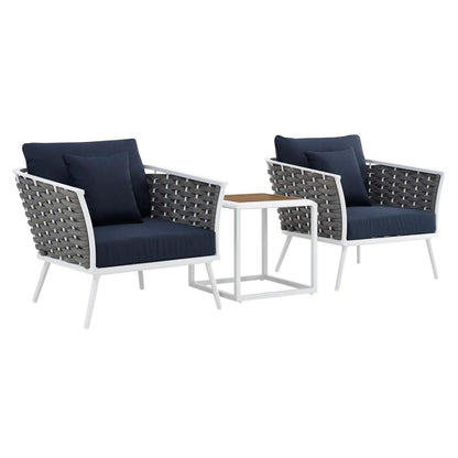 kitchen and dining room sets | CasaFoyer Stance Outdoor Collection | Modern Design | Waterproof Cushions | Durable Aluminum Frame | Includes Side Table & Armchairs | casafoyer.myshopify.com