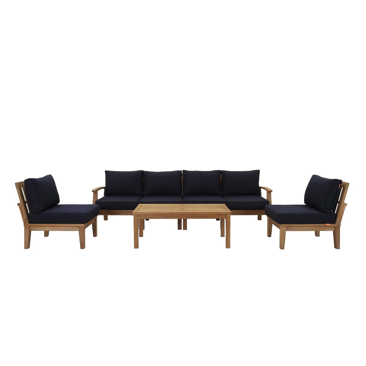 kitchen and dining room sets | CasaFoyer Marina Teak Wood Outdoor Patio Furniture Sofa Sectional Set | Luxury, Durable, All-Weather Cushions | Modern Design | 7 Piece | casafoyer.myshopify.com