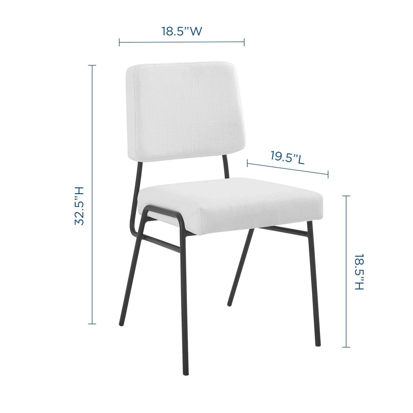 home office desk chairs | CasaFoyer Craft Fabric Upholstered Dining Side Chair | Mid-Century Modern Style | Retro Glamour | Soft & Durable Polyester Upholstery | Breathable Design | Matte Black Stainless Steel Frame | Fully Assembled | casafoyer.myshopify.com