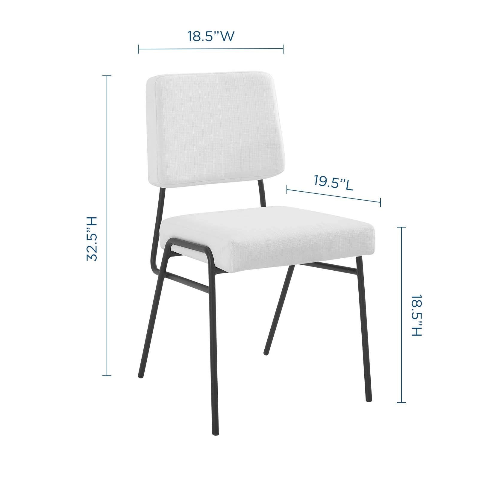 home office desk chairs | CasaFoyer Craft Fabric Upholstered Dining Side Chair | Mid-Century Modern Style | Retro Glamour | Soft & Durable Polyester Upholstery | Breathable Design | Matte Black Stainless Steel Frame | Fully Assembled | casafoyer.myshopify.com
