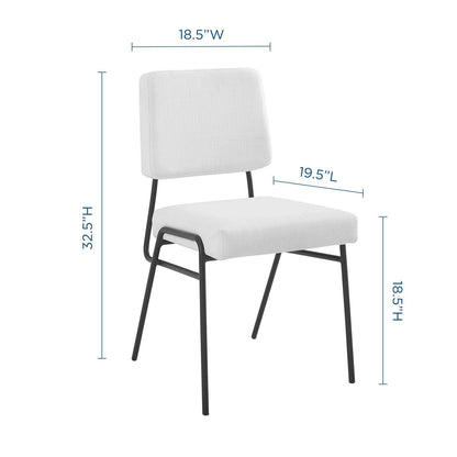 home office desk chairs | CasaFoyer Craft Fabric Upholstered Dining Side Chair | Mid-Century Modern Style | Retro Glamour | Soft & Durable Polyester Upholstery | Breathable Design | Matte Black Stainless Steel Frame | Fully Assembled | casafoyer.myshopify.com