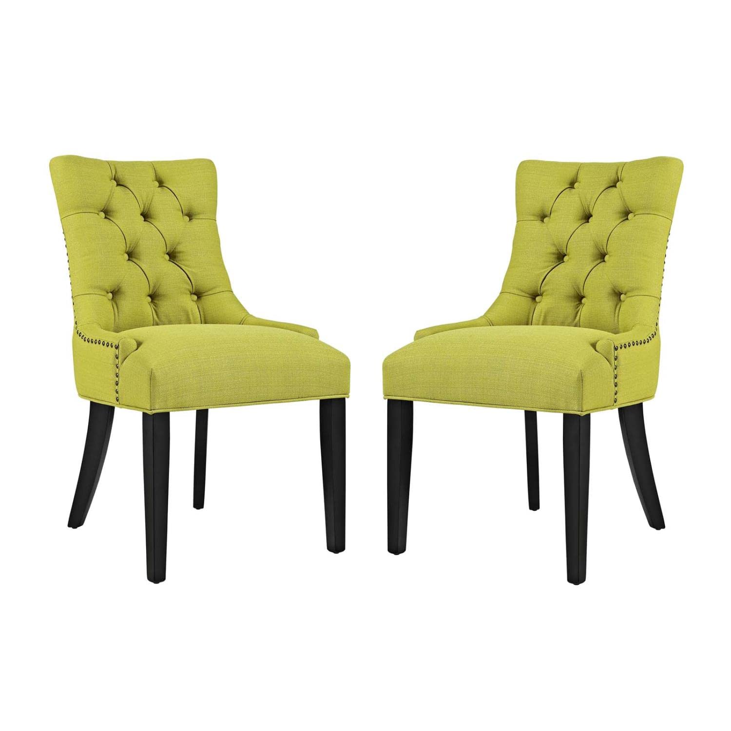 home office desk chairs | CasaFoyer Regent Dining Side Chair Set of 2 | Nostalgic Era Design | Tufted Buttons | Nailhead Trim | Plush Seat | Polyester Fabric | Tapered Wood Legs | casafoyer.myshopify.com