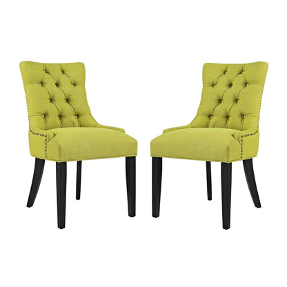 home office desk chairs | CasaFoyer Regent Dining Side Chair Set of 2 | Nostalgic Era Design | Tufted Buttons | Nailhead Trim | Plush Seat | Polyester Fabric | Tapered Wood Legs | casafoyer.myshopify.com