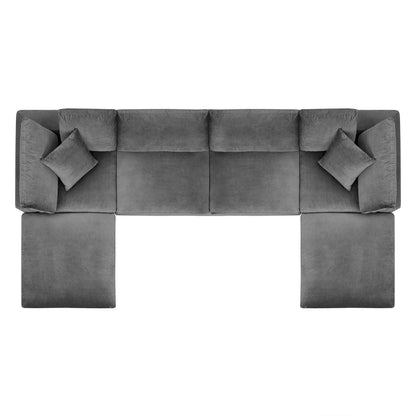 kitchen and dining room sets | CasaFoyer Commix | Luxurious 6-Piece Sectional Sofa | Stain-Resistant Velvet | Solid Wood Construction | Foam Padded Cushions | Down Feather Cushions | Gray | casafoyer.myshopify.com