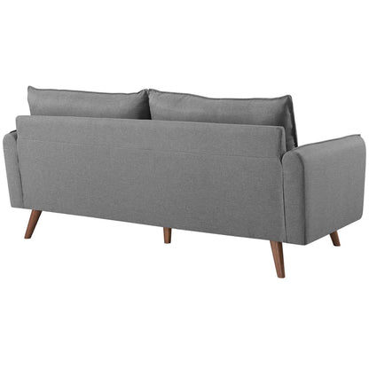 sofas | CasaFoyer Revive Sofa | Cozy & Stylish Upholstered Fabric | Bolster Pillows | Splayed Wood Legs | Light Gray | casafoyer.myshopify.com