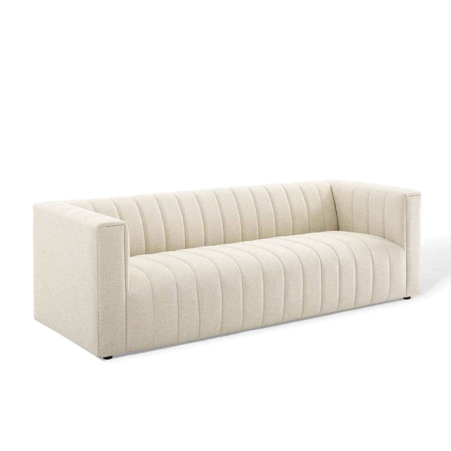 sofas | CasaFoyer Reflection Channel Tufted Fabric Upholstered Sofa | Timeless Charm | Retro Modern Design | Comfortable & Durable | Soft Polyester Upholstery | Sturdy Wood Frame | Versatile & Stylish | Weight Capacity 1323 lbs | casafoyer.myshopify.com