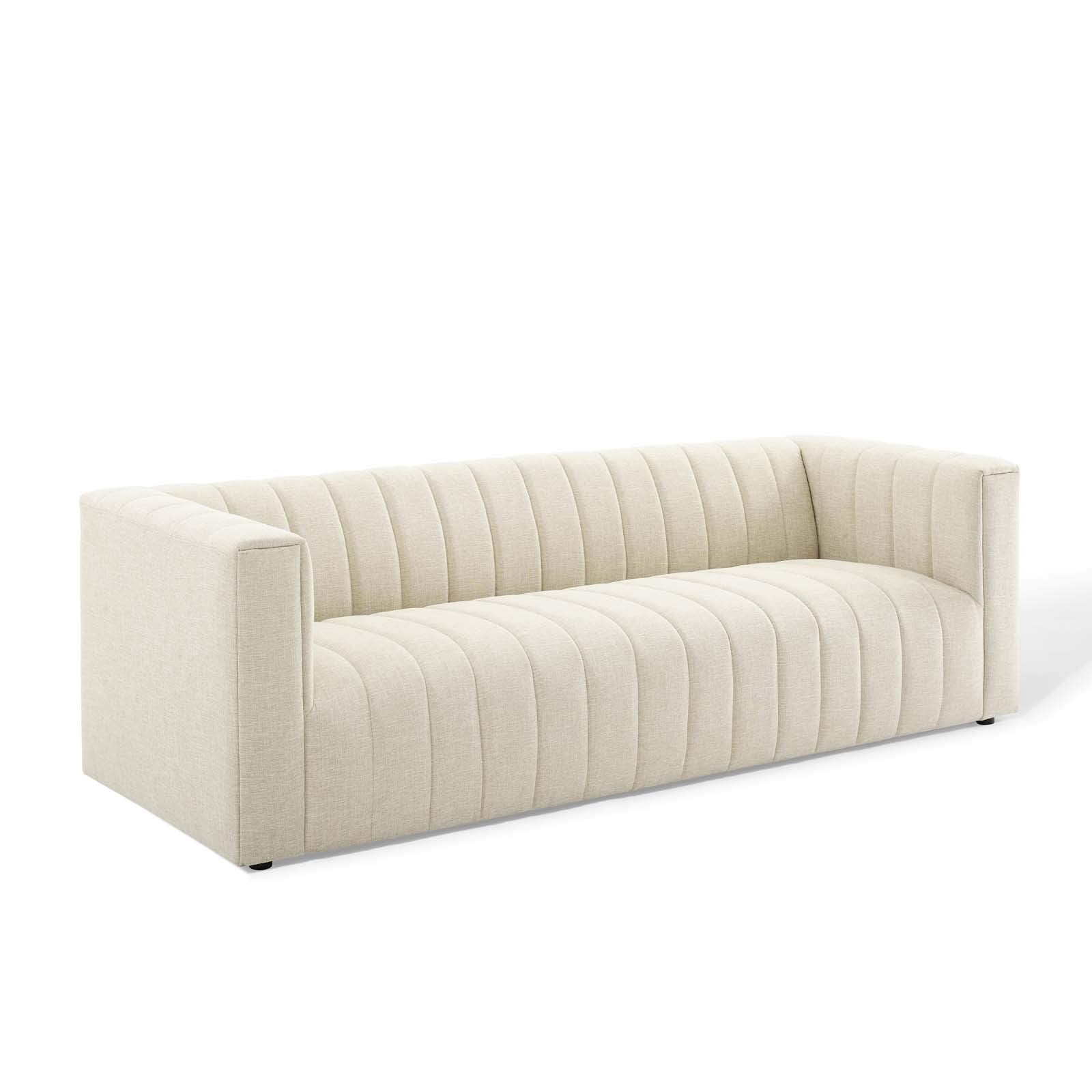 sofas | CasaFoyer Reflection Channel Tufted Fabric Upholstered Sofa | Timeless Charm | Retro Modern Design | Comfortable & Durable | Soft Polyester Upholstery | Sturdy Wood Frame | Versatile & Stylish | Weight Capacity 1323 lbs | casafoyer.myshopify.com