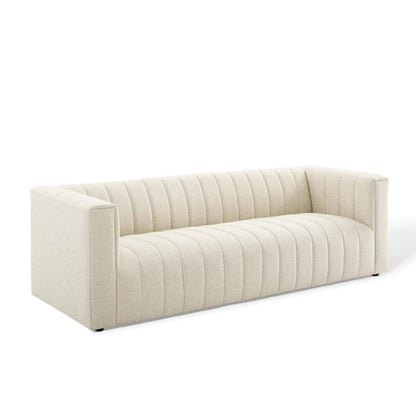 sofas | CasaFoyer Reflection Channel Tufted Fabric Upholstered Sofa | Timeless Charm | Retro Modern Design | Comfortable & Durable | Soft Polyester Upholstery | Sturdy Wood Frame | Versatile & Stylish | Weight Capacity 1323 lbs | casafoyer.myshopify.com