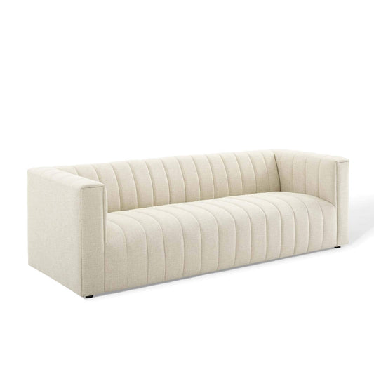 sofas | CasaFoyer Reflection Channel Tufted Fabric Upholstered Sofa | Timeless Charm | Retro Modern Design | Comfortable & Durable | Soft Polyester Upholstery | Sturdy Wood Frame | Versatile & Stylish | Weight Capacity 1323 lbs | casafoyer.myshopify.com