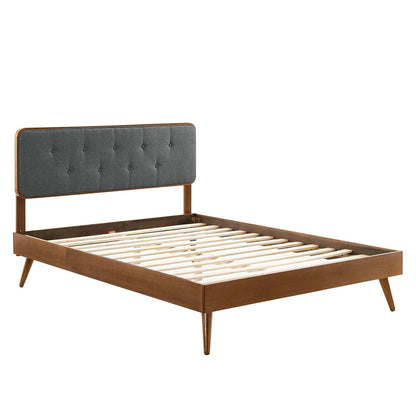 adjustable bed bases | CasaFoyer Bridgette Tufted Wood Full Platform Bed | Retro Charm | Mid-Century Design | Sturdy Construction | No Box Spring Needed | Walnut Charcoal | casafoyer.myshopify.com