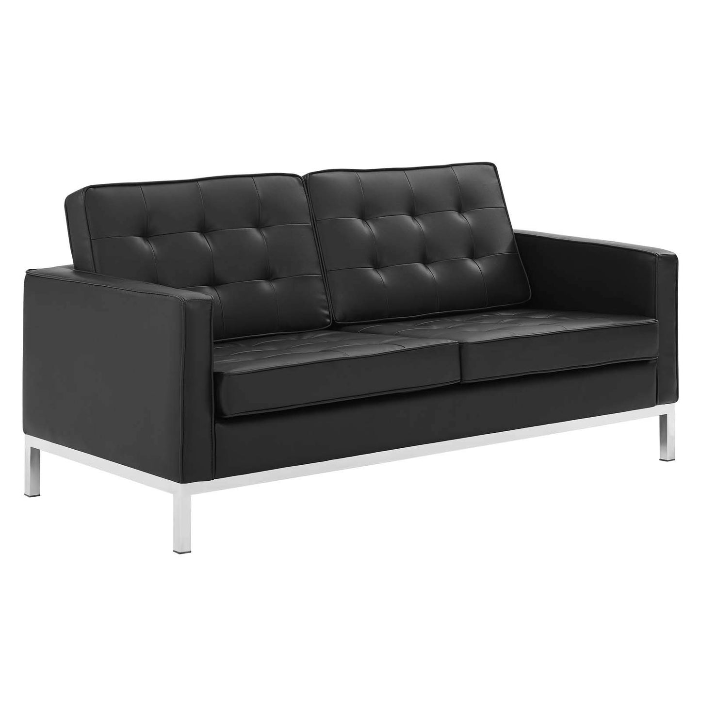 kitchen and dining room sets | CasaFoyer Loft Tufted Faux Leather Accent 3 Piece Set | Modern Mid-Century Style | Sofa, Loveseat, Armchair | Silver Legs | 900 lbs, 600 lbs, 300 lbs Weight Capacities | casafoyer.myshopify.com