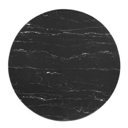 patio dining tables | CasaFoyer Tupelo 40 Dining Table | Modern Style | Mid-Century Charm | Polished Gold Metal Base | Easy to Clean Artificial Marble Top | Non-Marking Ring | Assembly Required | casafoyer.myshopify.com