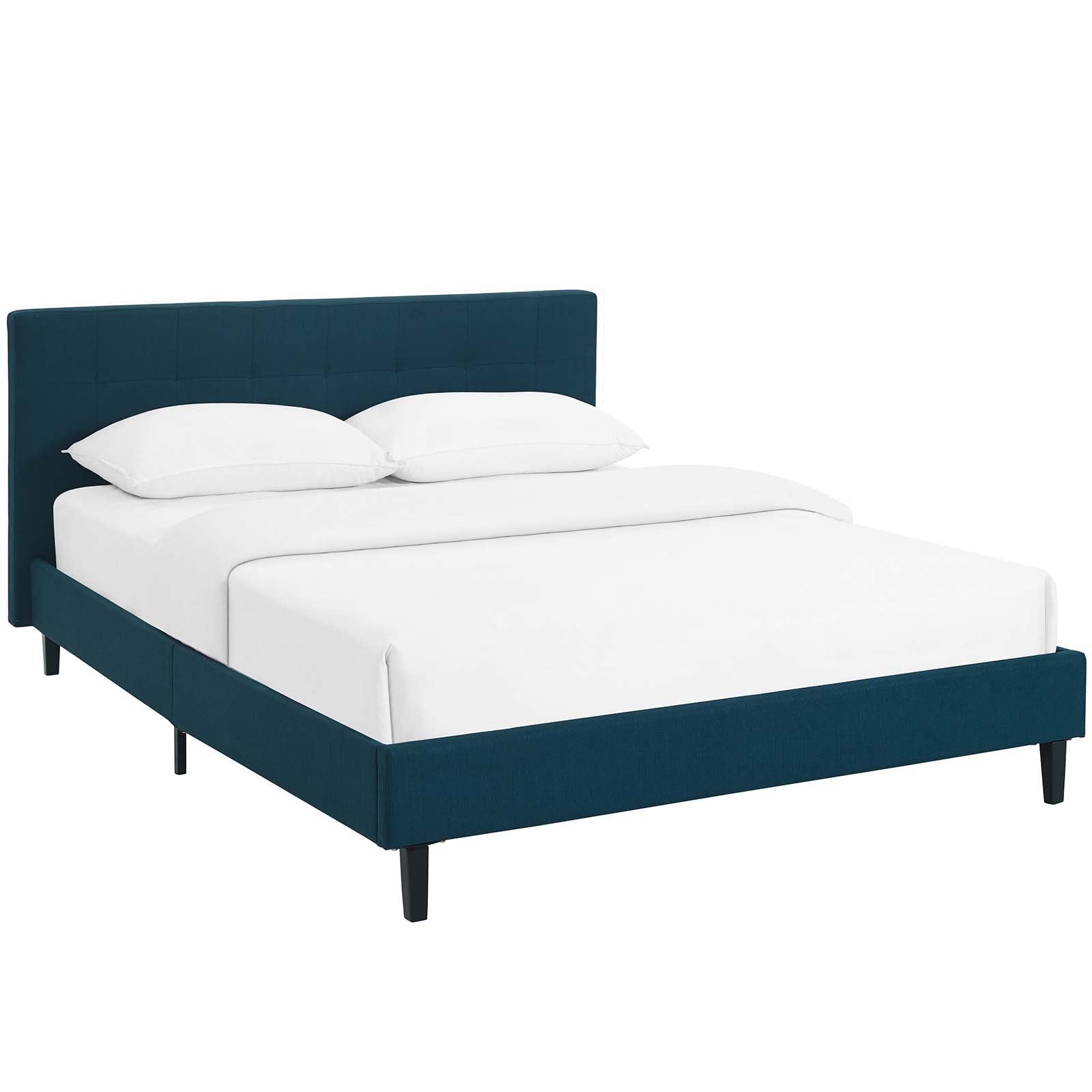 Bed | CasaFoyer Linnea Platform Bed | Elegant Upholstered Queen Bed with Tufted Headboard | Solid Wood Legs | Slatted Support System | Accommodates Memory Foam, Spring, Latex, and Hybrid Mattresses | Weight Capacity up to 1300 lbs | casafoyer.myshopify.com