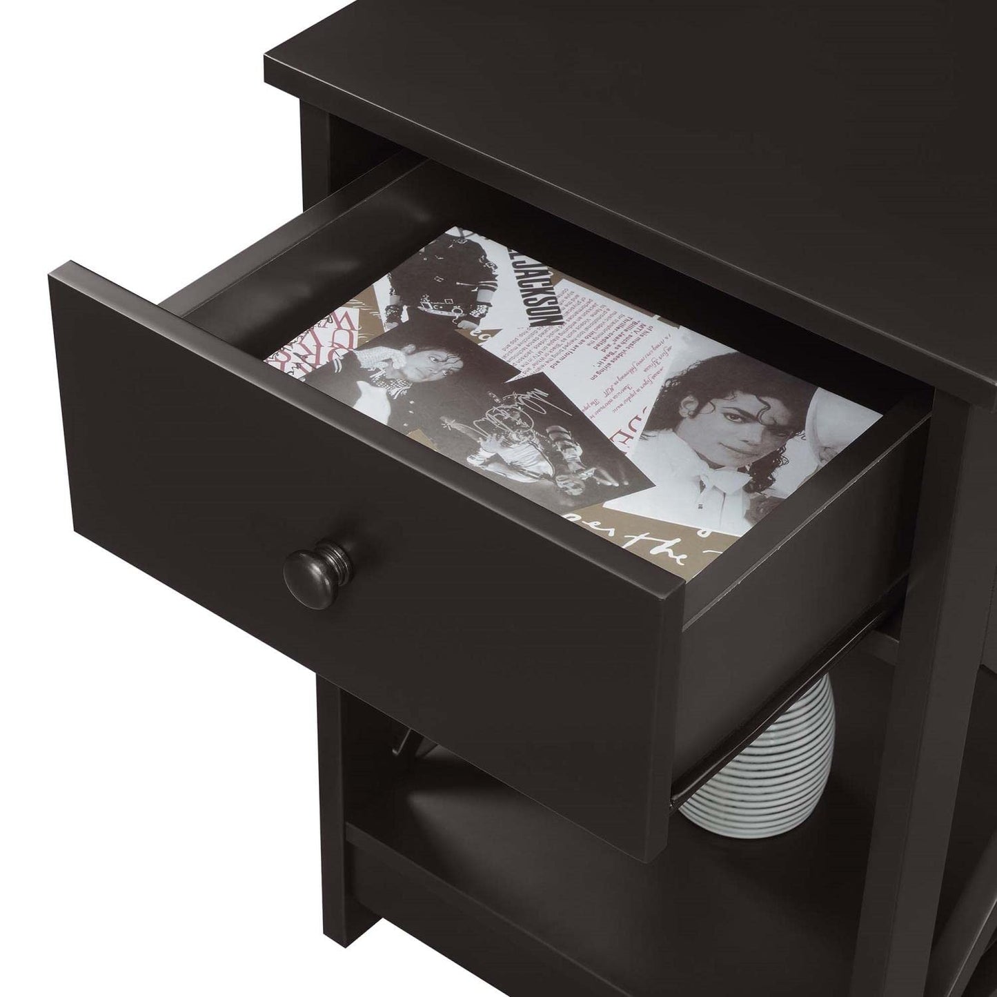 TABLE | Ergode Oxford 1 Drawer End Table with Shelf | Versatile & Functional | Contemporary Design | Durable MDF Construction | Easy to Maintain | Expand your Collection | casafoyer.myshopify.com