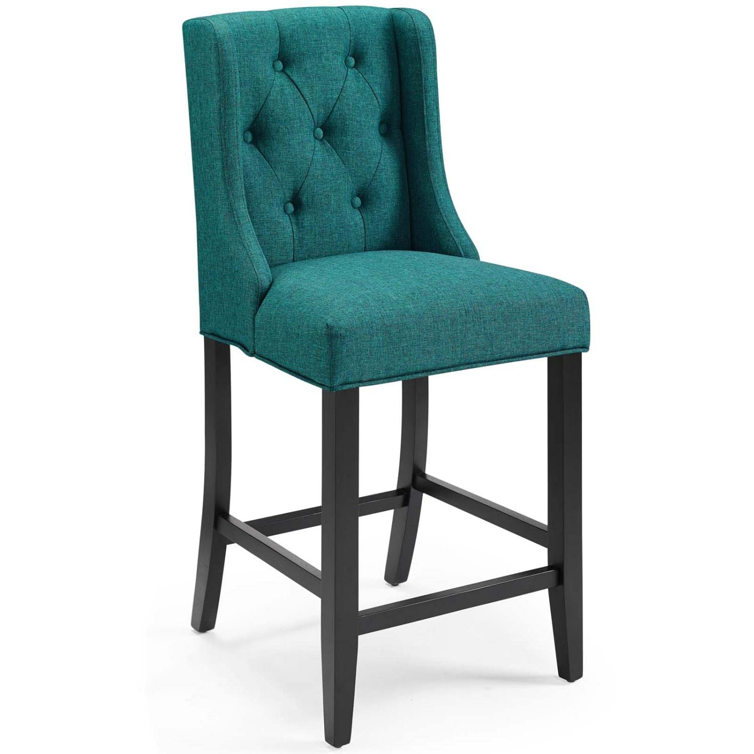 barstools | CasaFoyer Baronet Tufted Button Upholstered Fabric Counter Stool | Set of 2 | Teal | Elegant Design | Dense Foam Padding | Sinuous Spring Support | Solid Wood Legs | 500 lbs Weight Capacity | Non-Marking Foot Caps | casafoyer.myshopify.com