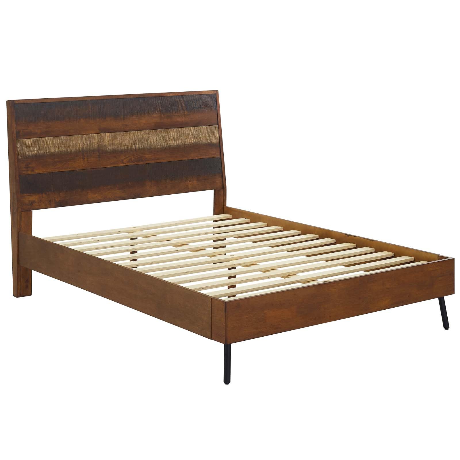 Bed | CasaFoyer Arwen Collection | Queen Bed Set - Walnut Veneer | Durable MDF Wood | No Box Spring | Ample Storage | Supports 2,205 lbs | casafoyer.myshopify.com