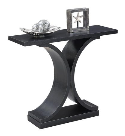 TABLE | Ergode Newport Infinity Console Table | Sleek & Sophisticated Design | Ideal for Showcasing Collectibles & Keys | Curved Base | Wood Grain Finish | casafoyer.myshopify.com