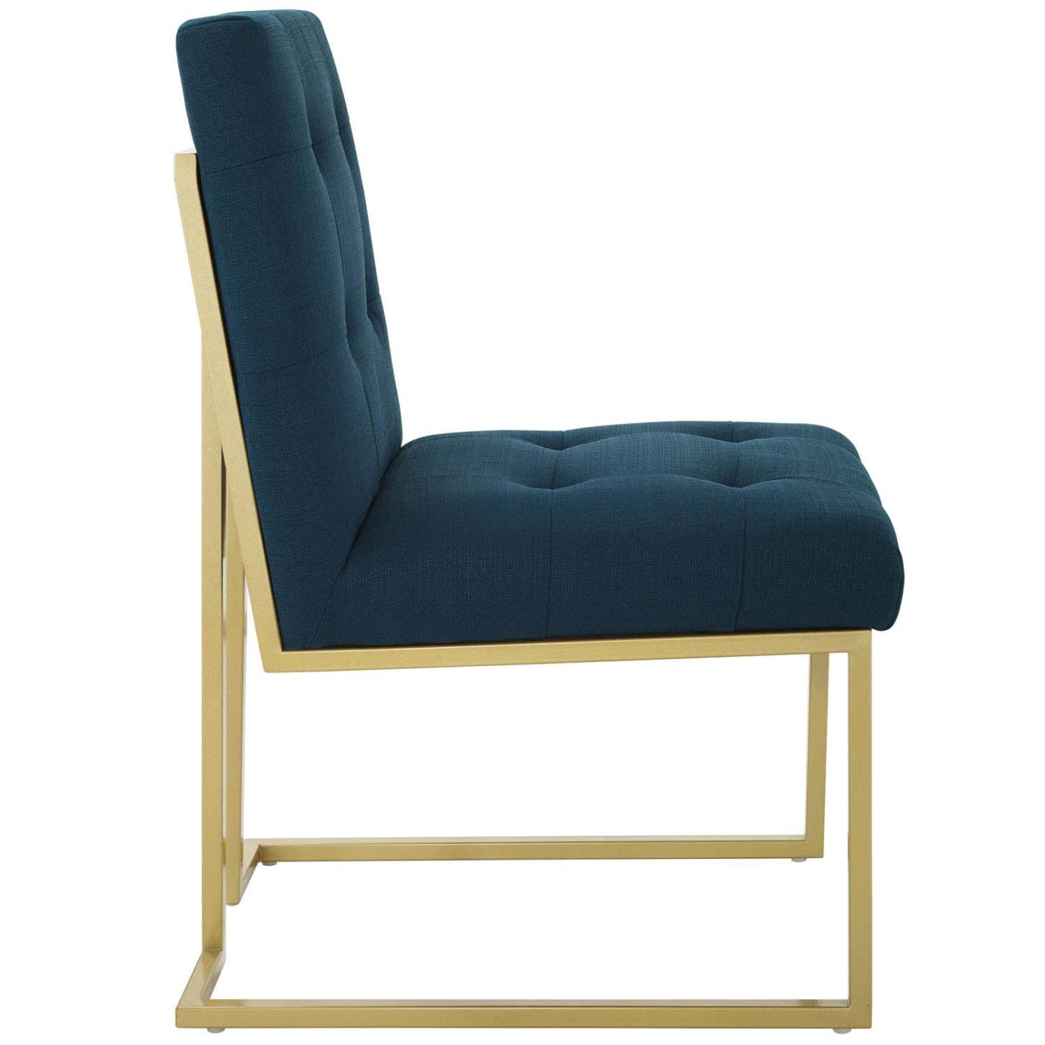 home office desk chairs | CasaFoyer Privy | Gold Stainless Steel Dining Chair | Art Deco Design | Polyester Upholstery | Gold Base | No Assembly | 331 lbs Weight Capacity | casafoyer.myshopify.com