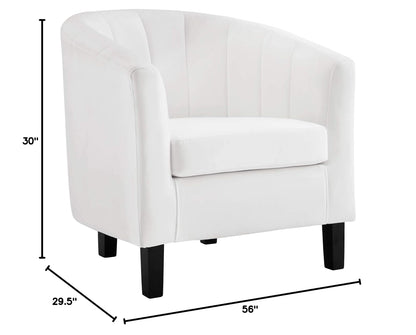home office desk chairs | CasaFoyer Prospect Performance Velvet Armchair Set of 2 | Stain-Resistant | Channel Tufted | Retro Modern Design | Comfortable & Stylish | White | casafoyer.myshopify.com