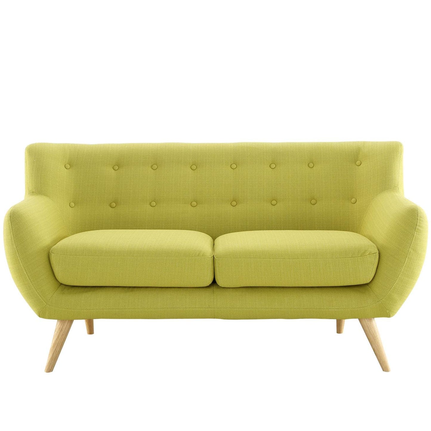 home office desk chairs | Remark Loveseat: Exquisite Comfort & Style | Mid-Century Inspired Legs | Polyester Upholstery with Fine Stitched Buttons | Elevate Your Living Room Décor | casafoyer.myshopify.com