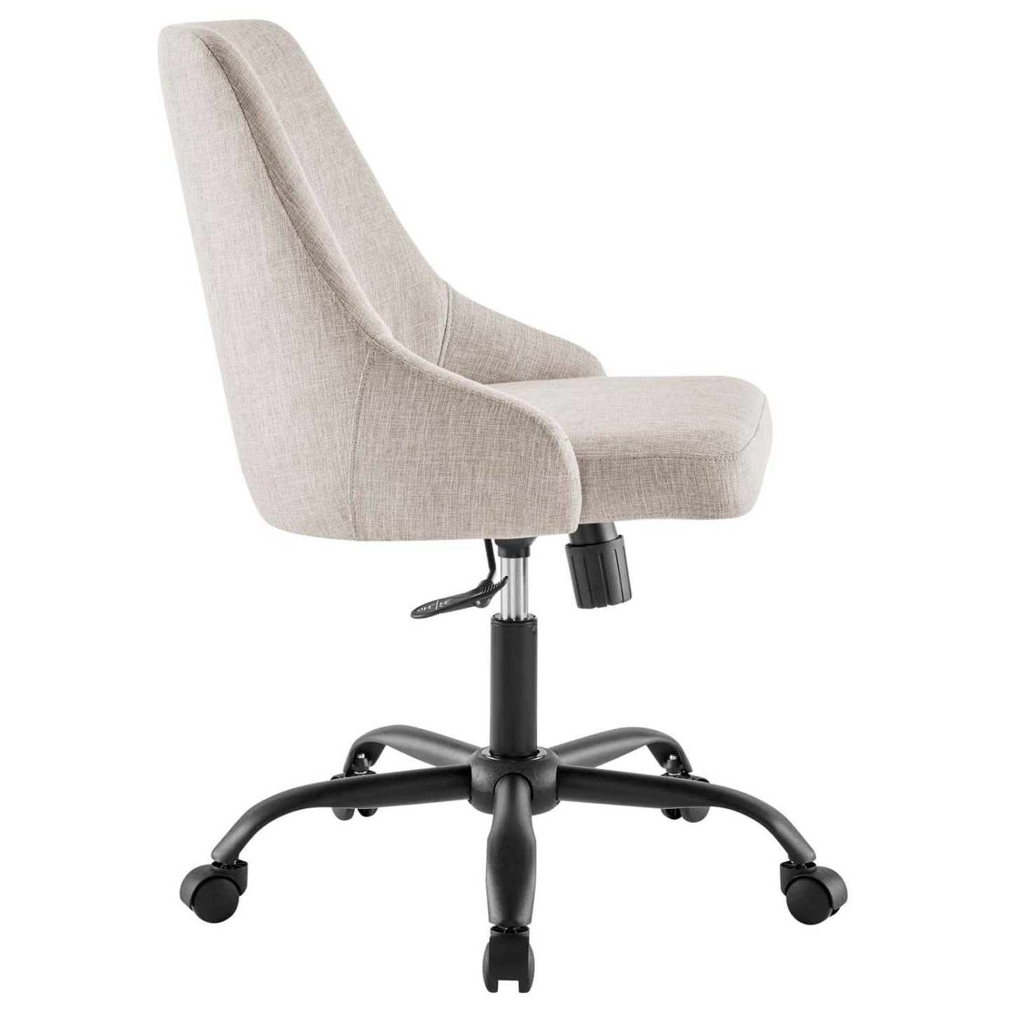 home office desk chairs | CasaFoyer Designate Upholstered Office Chair | Modern Style | Sleek Design | Comfortable Padding | Swivel & Height Adjustable | Black Beige | casafoyer.myshopify.com