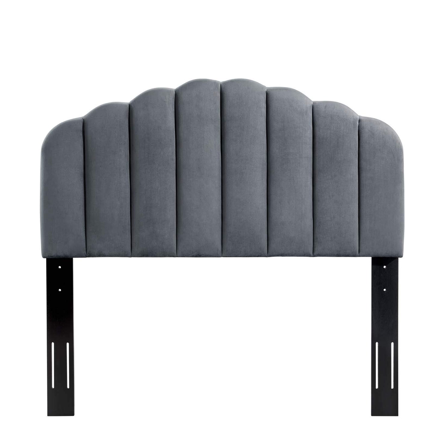 headboards | CasaFoyer Veronique Channel Tufted Scalloped Performance Velvet Full/Queen Headboard | Luxurious Vintage Glamour | Stain-Resistant Upholstery | Adjustable Height | casafoyer.myshopify.com