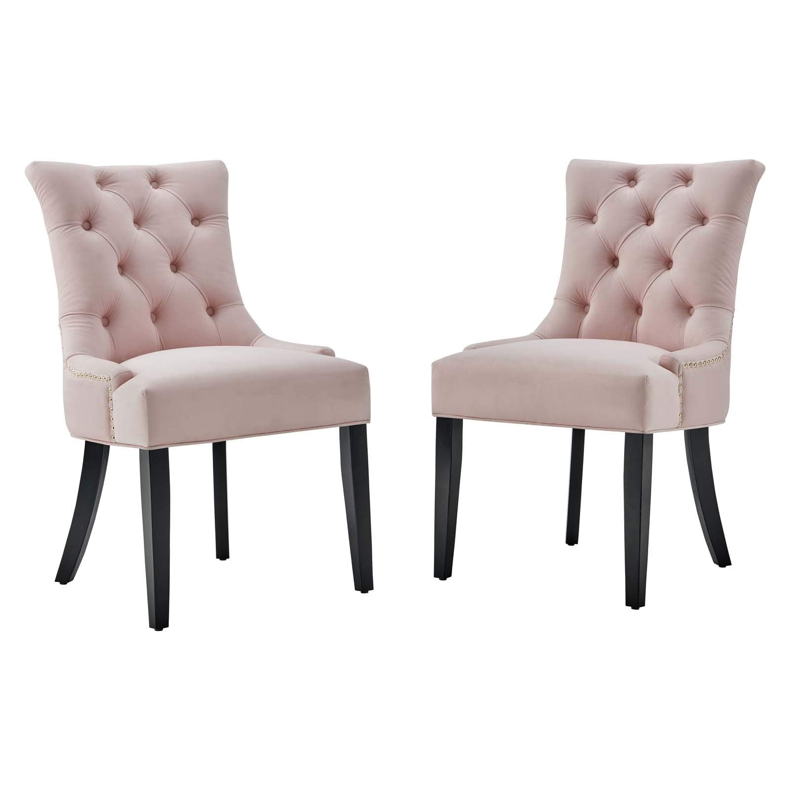home office desk chairs | CasaFoyer Regent Tufted Button Upholstered Performance Velvet Dining Chair | Set of 2 | Timeless Elegance | Stain-Resistant | Foam Cushioned | 500 lbs Weight Capacity | Pink | casafoyer.myshopify.com