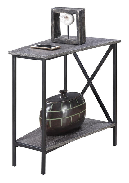 TABLE | Tucson Wedge End Table with Shelf | Functional & Stylish Space Transformer | Open Concept Design | Bottom Shelf for Extra Storage | Sturdy Metal Frame | Contemporary Décor Complement | casafoyer.myshopify.com