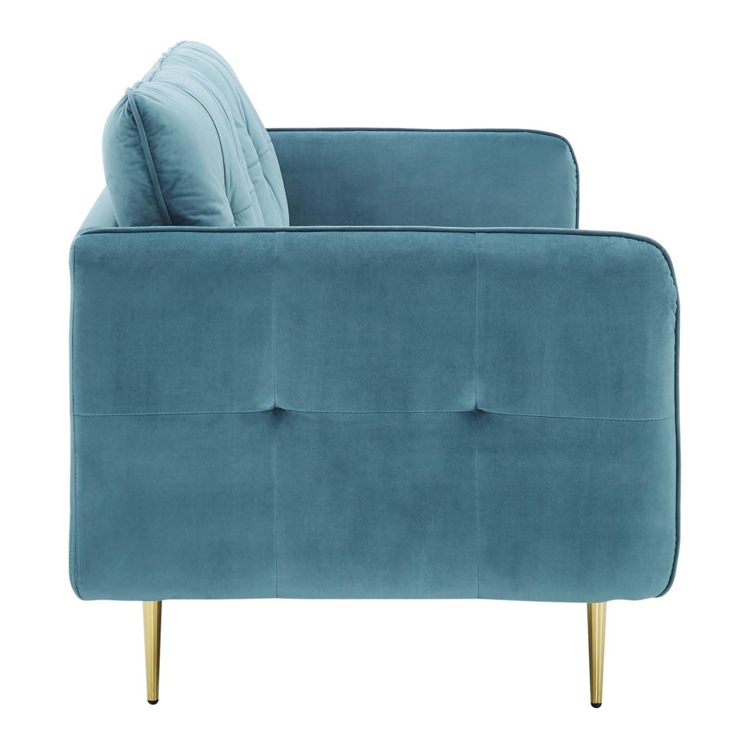 sofas | CasaFoyer Cameron Tufted Performance Velvet Sofa | Luxurious Art Deco Charm | Mid-Century Modern Influence | Stain-Resistant | Foam Padding | Gold Legs | Easy Assembly | casafoyer.myshopify.com