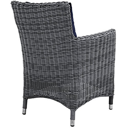 kitchen and dining room sets | CasaFoyer Summon Outdoor Patio Dining Table Set | 7 Piece | Two-Tone Rattan | Sunbrella Cushions | UV Protection | casafoyer.myshopify.com