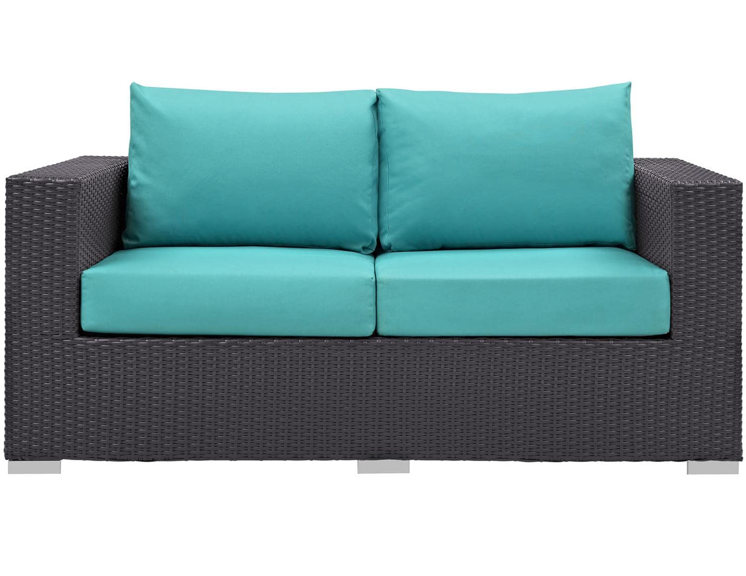 Patio Furniture Sets | Convene Outdoor Sectional Loveseat | Durable Rattan & Aluminum Frame | All-Weather Cushions | Stylish Patio Addition | casafoyer.myshopify.com
