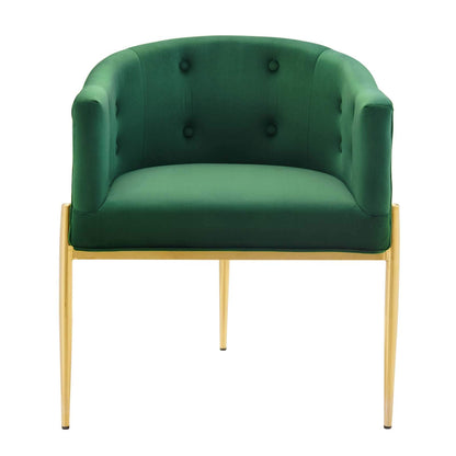 home office desk chairs | CasaFoyer Savour Tufted Performance Velvet Accent Armchair | Opulent & Sophisticated Design | Stain-Resistant Upholstery | Cozy Seating | Chrome Gold Legs | 300 lbs Weight Capacity | casafoyer.myshopify.com