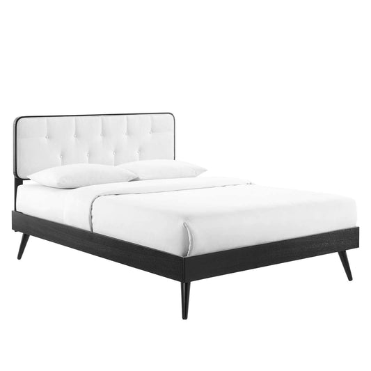 adjustable bed bases | CasaFoyer Bridgette Tufted Wood Full Platform Bed | Retro Charm | Organic Aesthetics | Durable Construction | No Box Spring Needed | Black White | casafoyer.myshopify.com