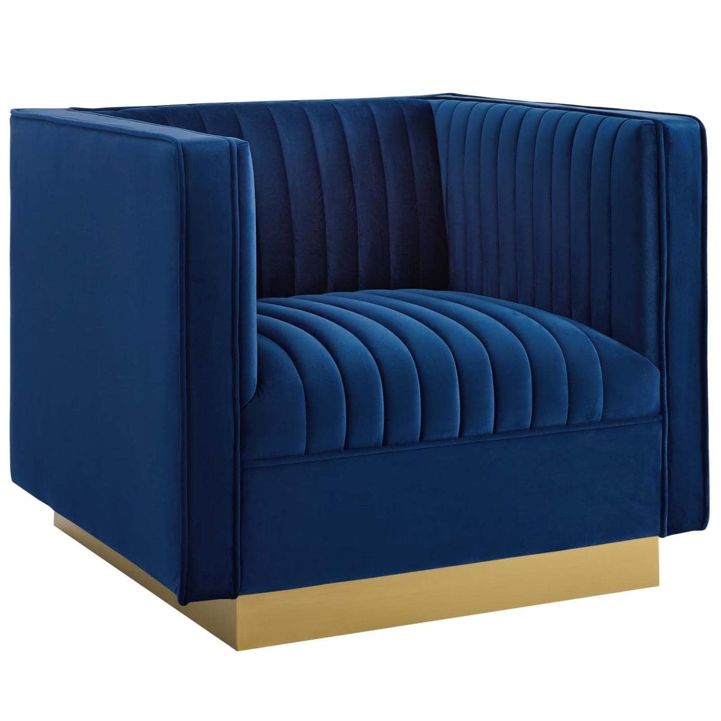 kitchen and dining room sets | CasaFoyer Sanguine Performance Velvet 2 Piece Set | Retro Modern Design | Stain-Resistant Upholstery | Ultimate Comfort & Support | Gold Base | Navy | casafoyer.myshopify.com