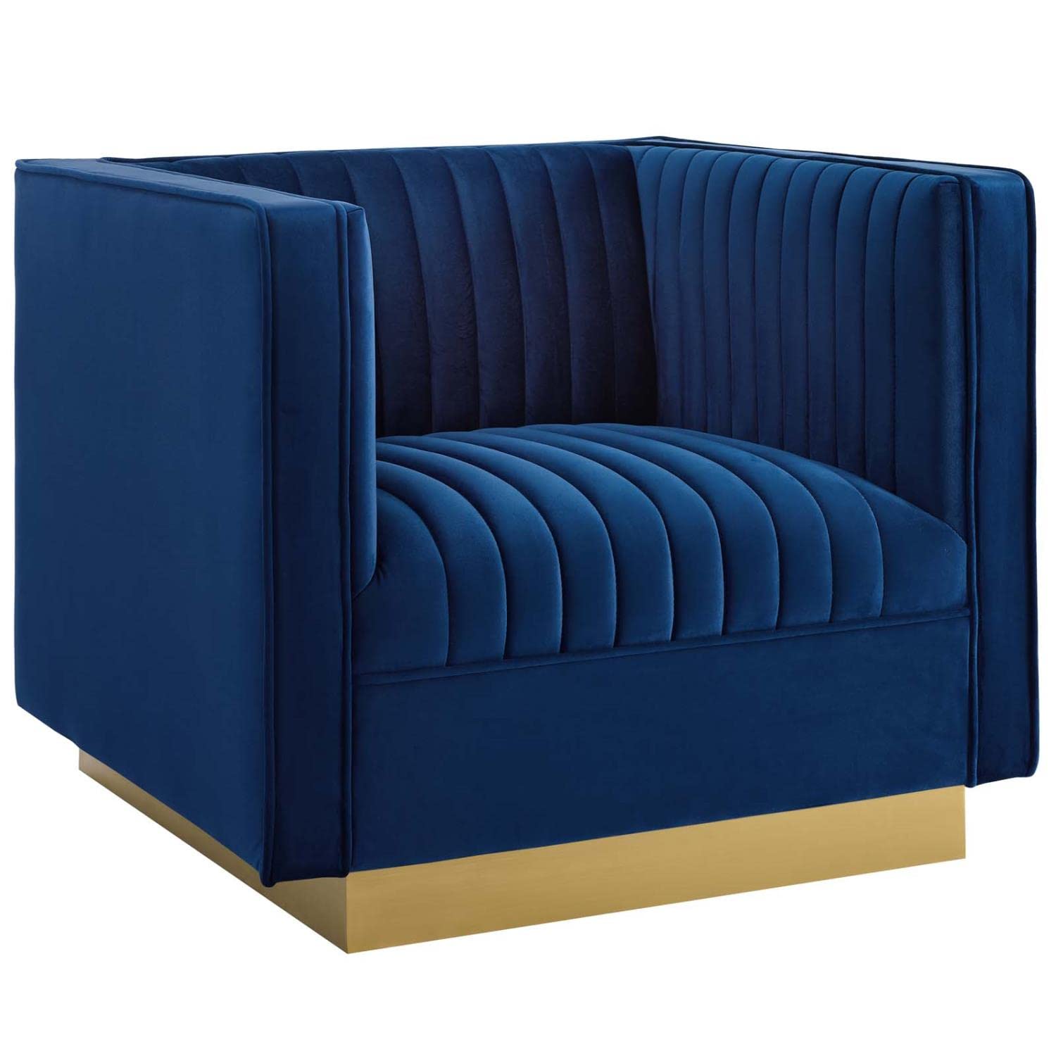 kitchen and dining room sets | CasaFoyer Sanguine Performance Velvet 2 Piece Set | Retro Modern Design | Stain-Resistant Upholstery | Ultimate Comfort & Support | Gold Base | Navy | casafoyer.myshopify.com